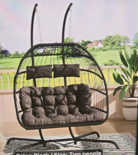 Hanging rattan egg chair - hanging,