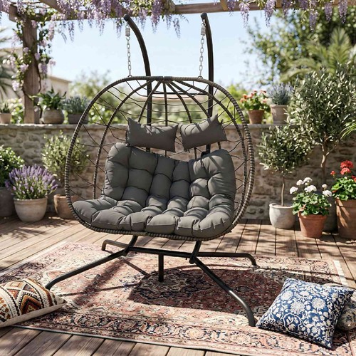 Hanging egg chair double with - double,