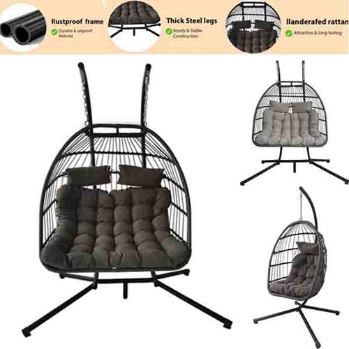 Double hanging egg chair with - double,
