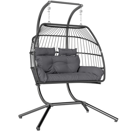 Hanging double egg chair dark - double,